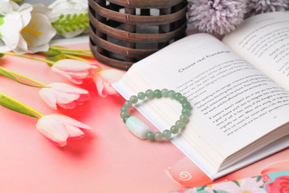 Green Aventurine Beaded Bracelet for Abundance, Luck, and Prosperity