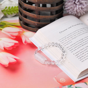 Clear Quartz Beaded Bracelet for Clarity, Healing, and Amplification