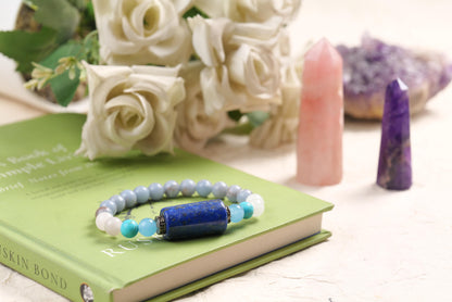 Lapis Lazuli Beaded Bracelet for Wisdom, Clarity, and Inner Peace