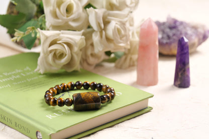 Tiger's Eye Beaded Bracelet for Courage, Confidence, and Protection