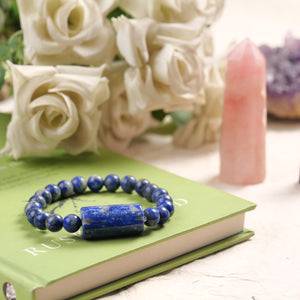 Lapis Lazuli Beaded Bracelet for Wisdom and Inner Truth