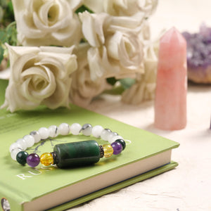 Black Rutile Gemstone Beaded Bracelet for Love, Healing, and Balance