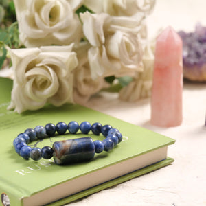 Sodalite Beaded Bracelet for Intuition, Clarity, and Communication