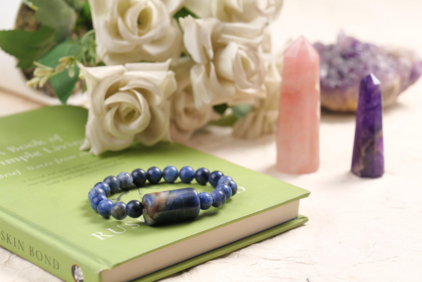 Sodalite Beaded Bracelet for Intuition, Clarity, and Communication