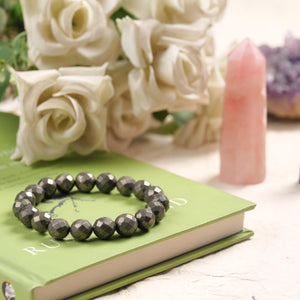 Faceted Pyrite Bracelet For Strength and Confidence