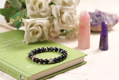 Natural Black Agate Bracelet for Protection and Grounding