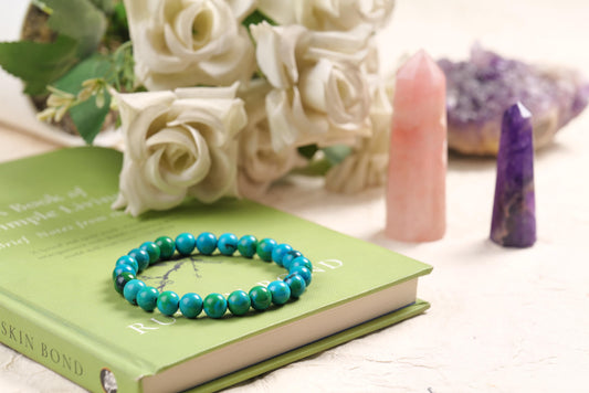 Turquoise and Green Beaded Bracelet