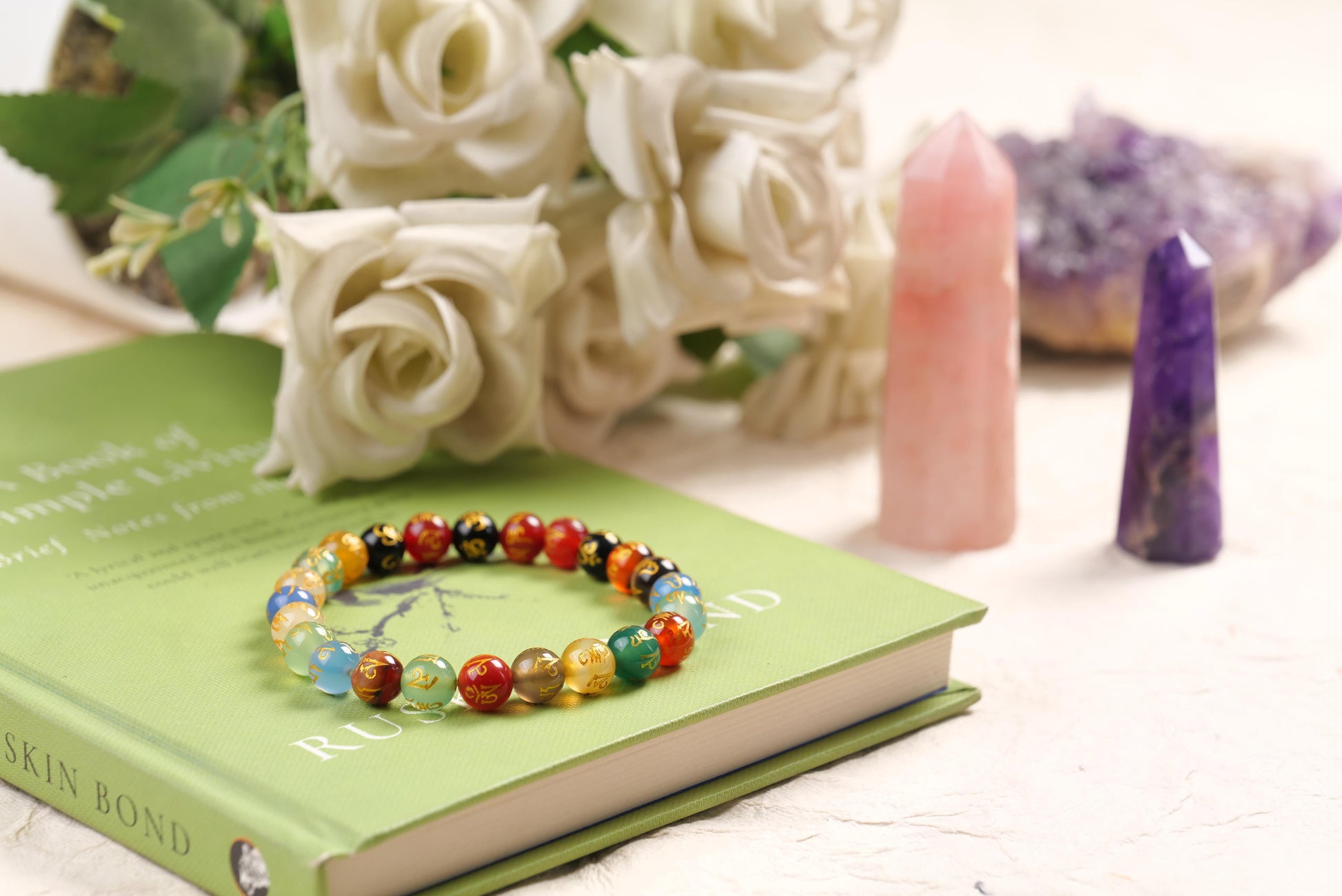 Multicolor Tibetan Buddhist Mantra Beads Bracelet