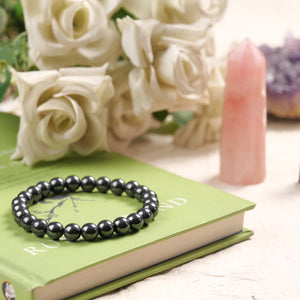 Sleek Hematite Stone Bracelet - Magnetic Healing Gemstone Bracelet for Men