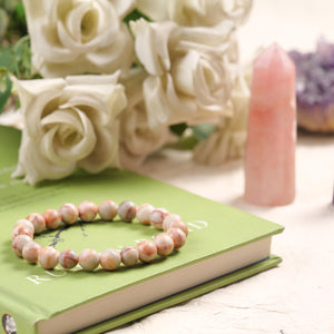 Marbled Jasper Beaded Bracelet for Stability, Protection, and Balance