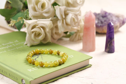 Yellow Jasper Beaded Bracelet for Stability, Strength, and Balance