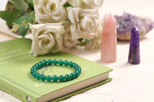 Green Aventurine Beaded Bracelet or Luck and Prosperity