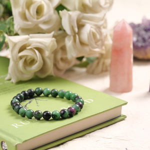 Ruby Zoisite Beaded Bracelet for Passion and Growth