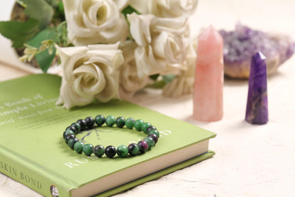 Ruby Zoisite Beaded Bracelet for Passion and Growth