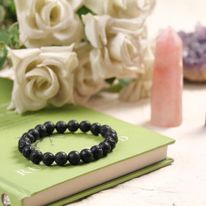 Lava Stone Beaded Bracelet for Grounding, Strength, and Courage