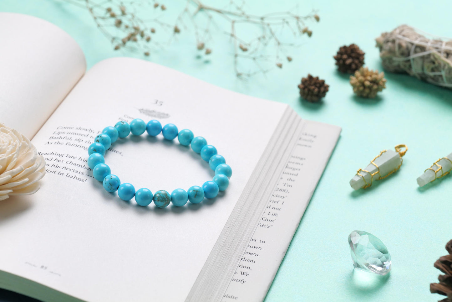 Turquoise Beaded Bracelet for Protection, Healing, and Serenity