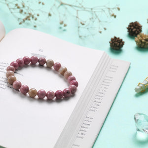 Pink Rhodonite Beaded Bracelet - Love and Compassion