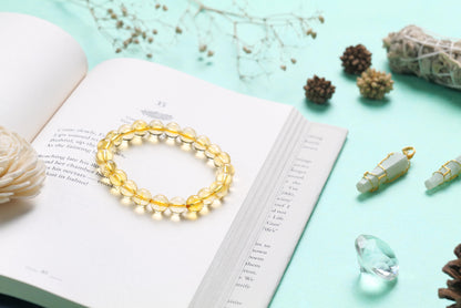 Radiant Citrine Stone Bracelet - Natural Healing Gemstone Jewelry for Positive Energy