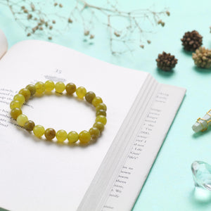 Yellow Jasper Beaded Bracelet for Stability, Strength, and Balance
