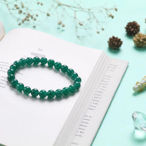 Green Aventurine Beaded Bracelet or Luck and Prosperity