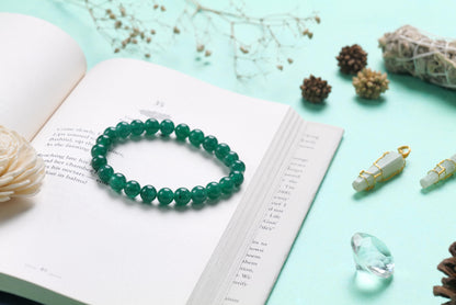 Green Aventurine Beaded Bracelet or Luck and Prosperity