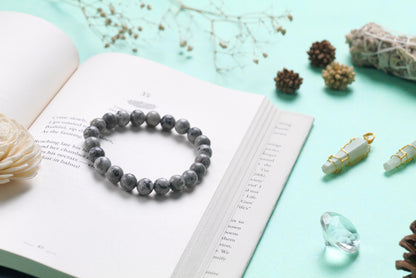 Natural Grey Jasper Stone Bracelet - Calming and Grounding