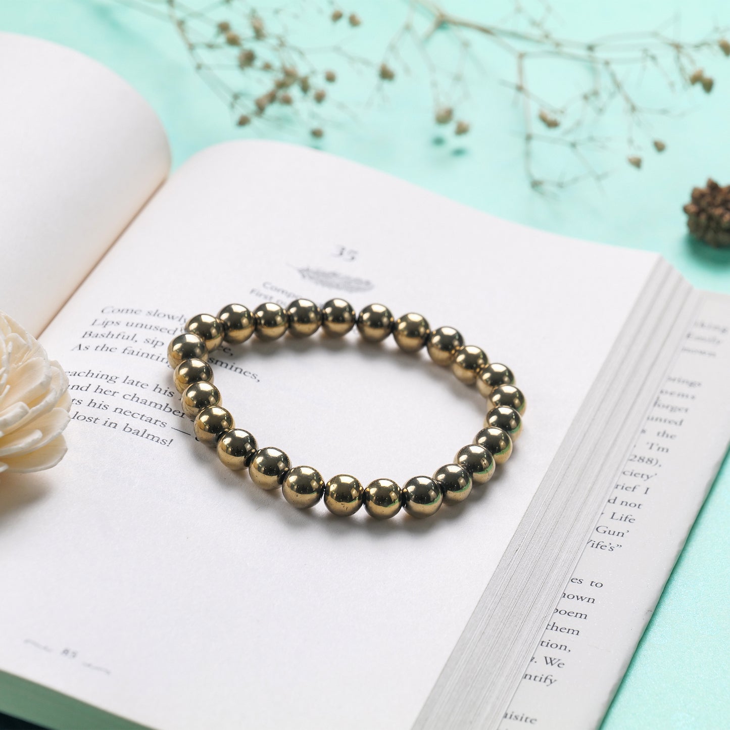 Golden Pyrite Certified Healing Crystal Bracelet