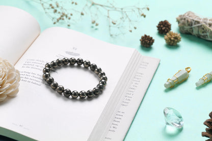 Pyrite Beaded Bracelet for Abundance, Protection, and Vitality