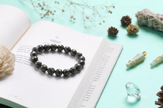 Faceted Pyrite Bracelet For Strength and Confidence