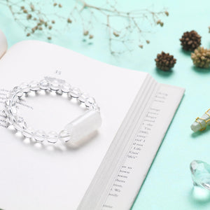 Clear Quartz Beaded Bracelet for Clarity, Healing, and Amplification