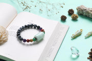 Charged Chakra Healing Beaded Bracelet with Snowflake Obsidian