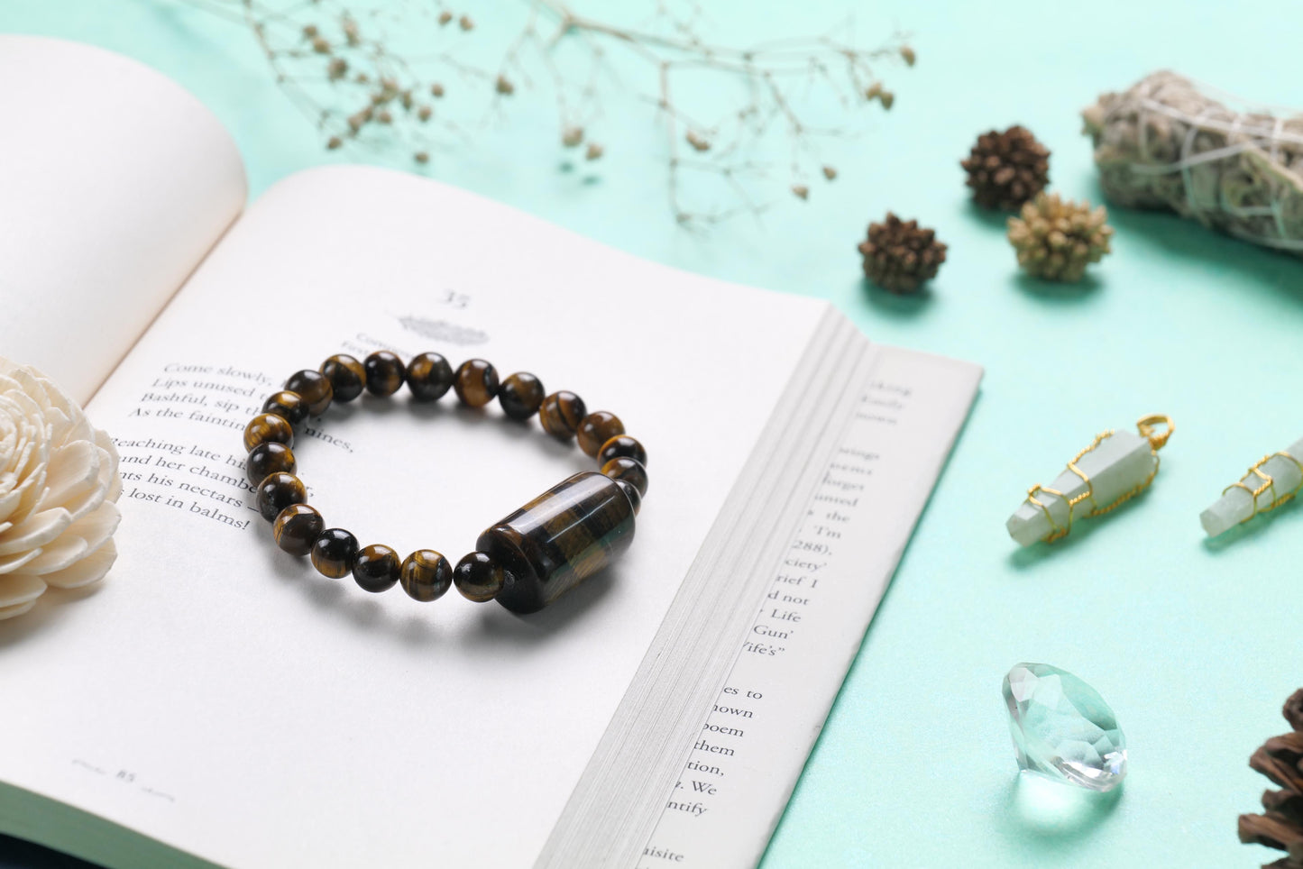 Tiger's Eye Beaded Bracelet for Courage, Confidence, and Protection