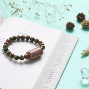 Unakite Beaded Bracelet for Healing, Balance, and Emotional Clarity