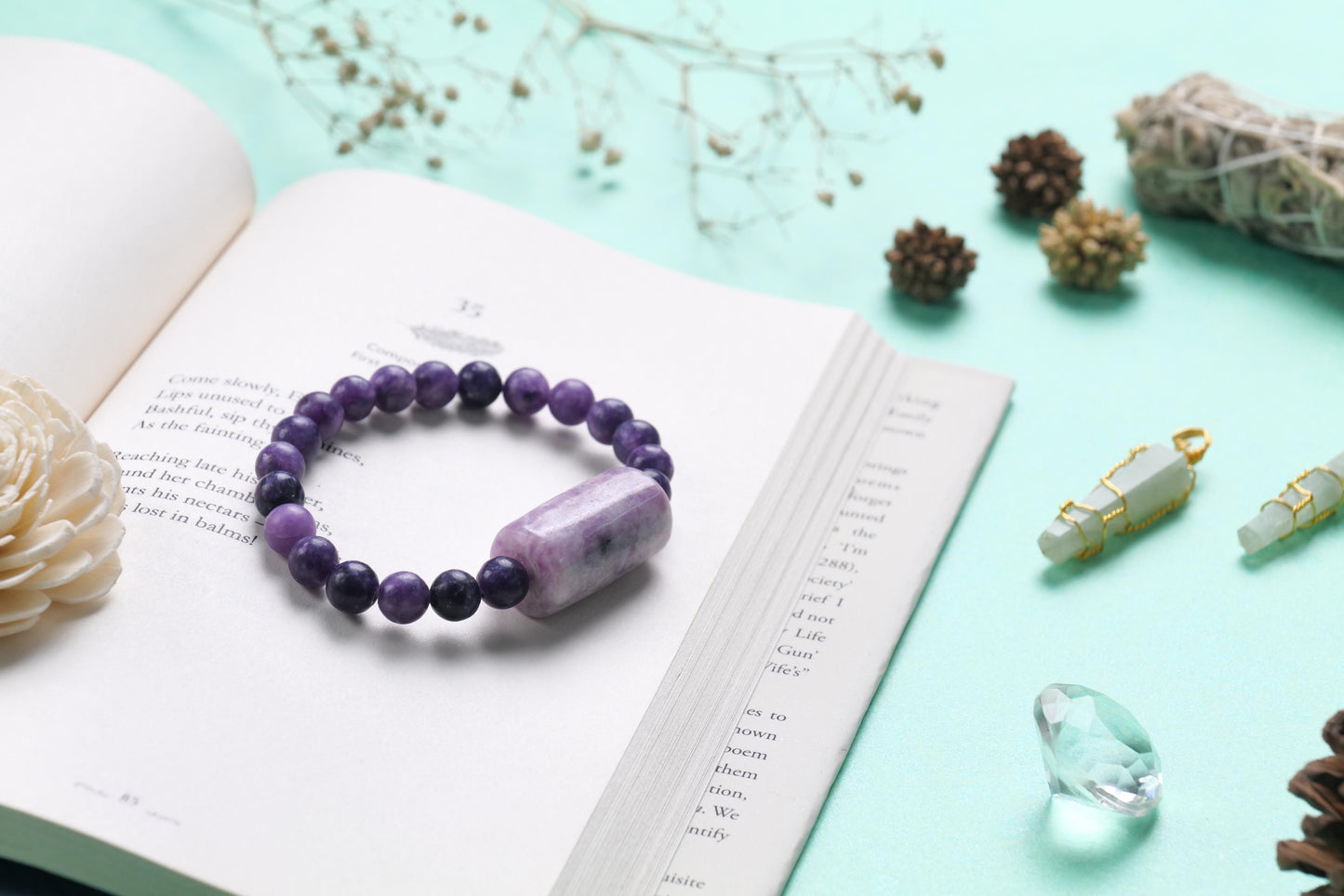 Amethyst Beaded Bracelet for Transformation, Healing, and Spiritual Growth