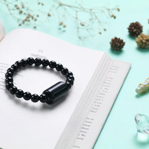 Black Onyx Beaded Bracelet for Protection Strength, and Grounding