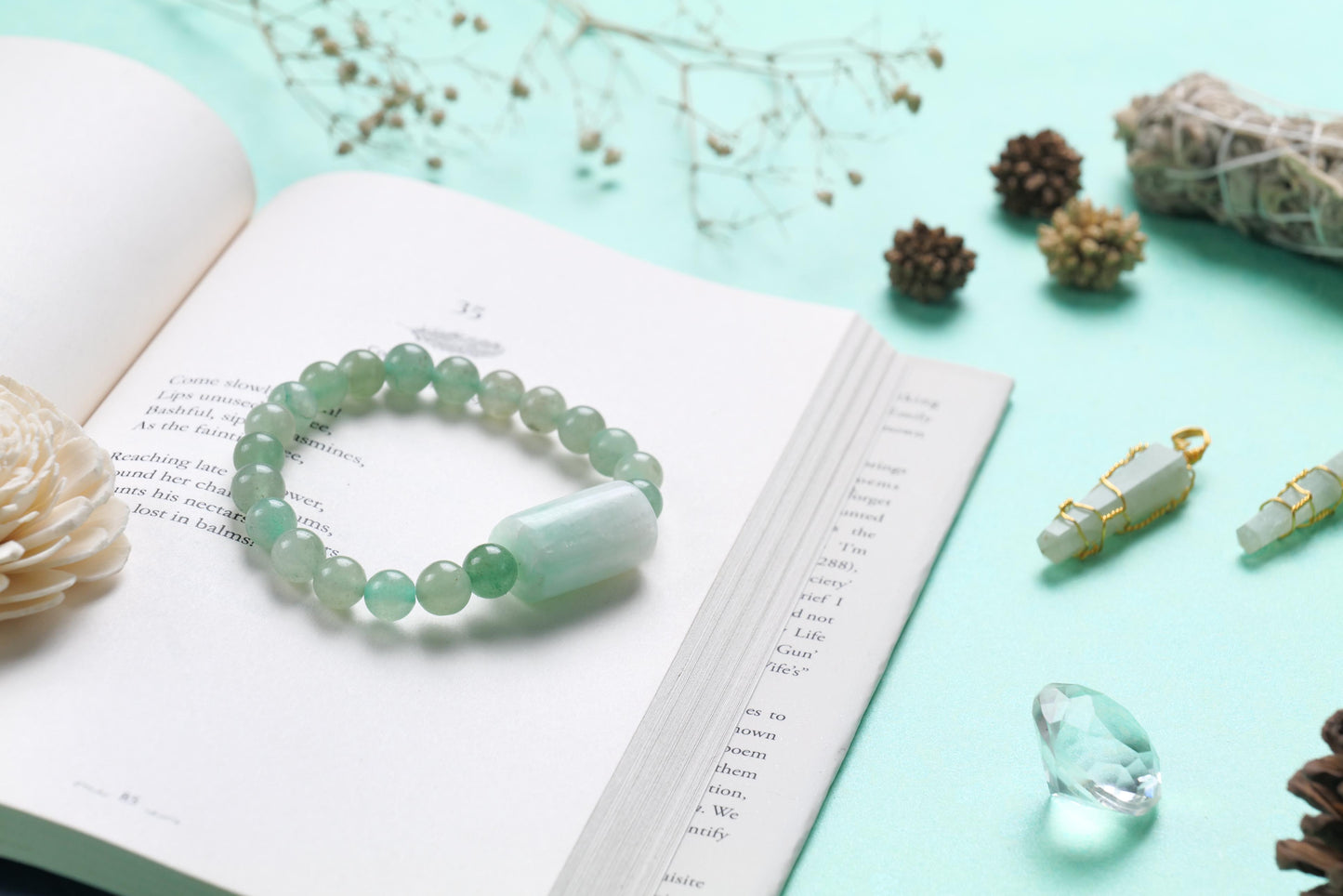 Green Aventurine Beaded Bracelet for Abundance, Luck, and Prosperity