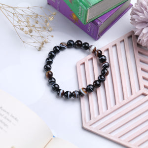 Natural Black Agate Bracelet for Protection and Grounding