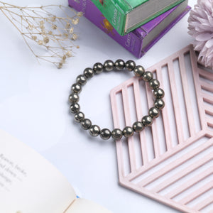 Pyrite Beaded Bracelet for Abundance, Protection, and Vitality