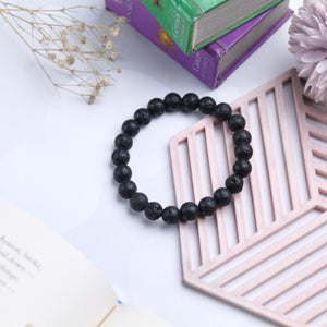 Lava Stone Beaded Bracelet for Grounding, Strength, and Courage