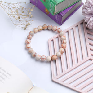 Marbled Jasper Beaded Bracelet for Stability, Protection, and Balance