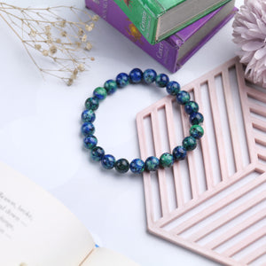 Azurite Malachite Beaded Bracelet for Healing and Balance