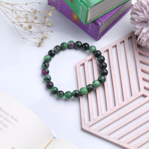 Ruby Zoisite Beaded Bracelet for Passion and Growth