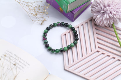 Ruby Zoisite Beaded Bracelet for Passion and Growth