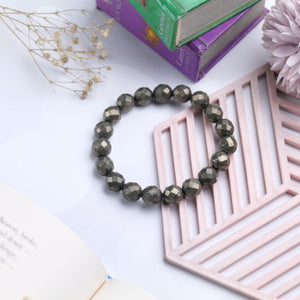 Faceted Pyrite Bracelet For Strength and Confidence