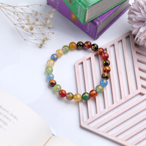 Multicolor Tibetan Buddhist Mantra Beads Bracelet