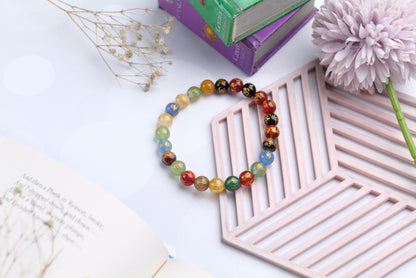 Multicolor Tibetan Buddhist Mantra Beads Bracelet