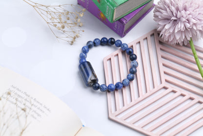 Sodalite Beaded Bracelet for Intuition, Clarity, and Communication