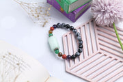 Charged Chakra Healing Beaded Bracelet with Snowflake Obsidian