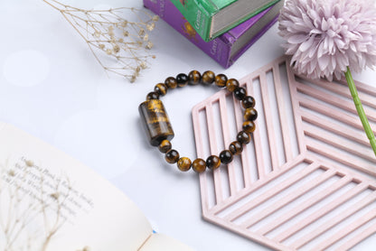 Tiger's Eye Beaded Bracelet for Courage, Confidence, and Protection