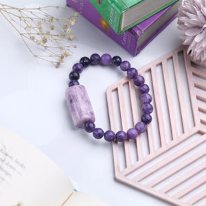 Amethyst Beaded Bracelet for Transformation, Healing, and Spiritual Growth